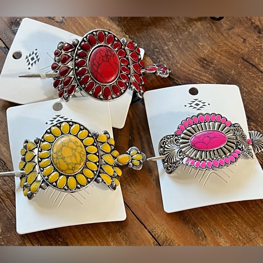 Aztec Boutique Bohemian Concho Hair Barrette - Picture 4 of 5